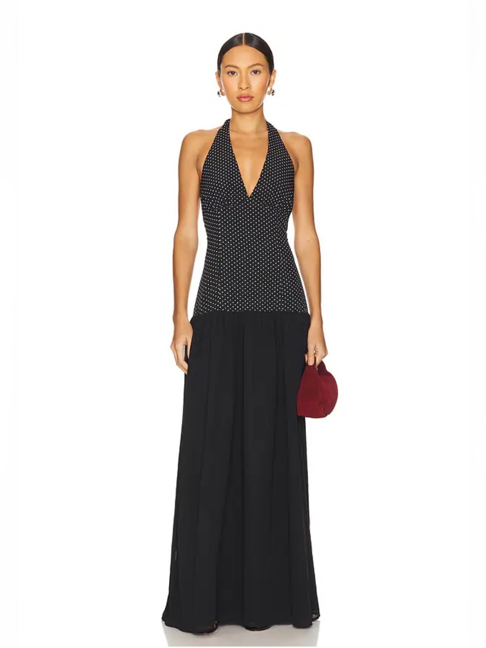Lile Maxi Dress in Black Polka Dot